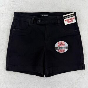 D. Jeans Shorts Womens 12 Black High Waist Mom Denim Cuffed Stretch Casual NWT